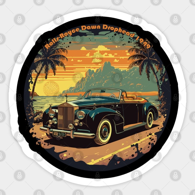 Rolls-Royce Dawn Drophead 1949 - Classic Car Vector Design Sticker by diegotorres